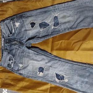BKE Jake Straight 31R destroyed distressed jeans